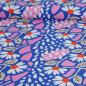 Preview: Dekostoff Canvas abstrakte Blüten weiß blau rosa
